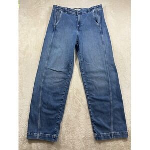 Madewell Womens Tapered Denim Trousers Barrel  Blue Jeans 32 Meas: 36x31